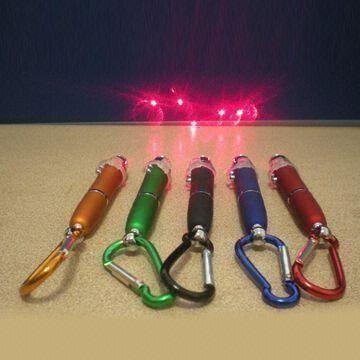 Mountaineering Hook LED Pens, Made of Plastic, Comes in Pink, Blue and Green