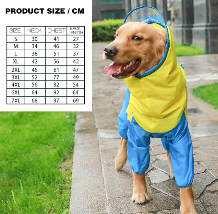 Brown and Yellow Pet Jumpsuit Raincoat