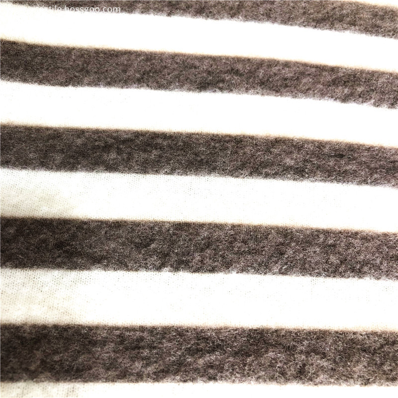 T/R/SPX stripe print brushed cashmere fabric