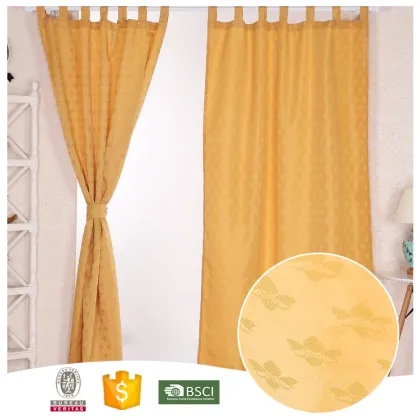 China Manufacturer Good Look Yellow Leaves Jacquard Curtain