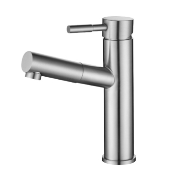 Bathroom Faucet with Pull Out Sprayer, Hot and Cold Water, Single Hole