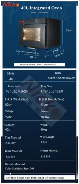40 Liters Oven Breakfast, Machine Commercial Convection Electric Bakery Pizza Microwave Ovens for Kitchen/