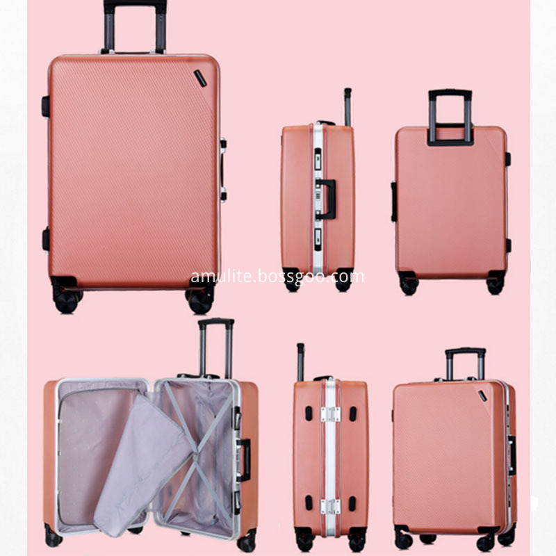 Aluminum frame series ABS PC luggage