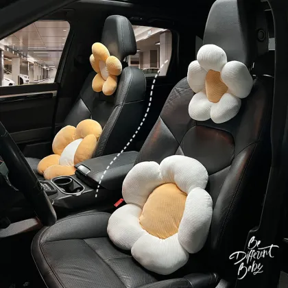 Fashion Cute Flower Car Waist Pillow - Soft Comfortable Neck Pillow for Women