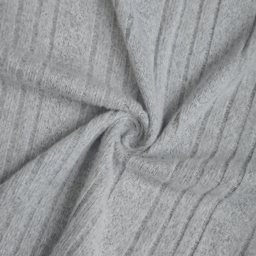 Custom Soft Thermal 97% Polyester 3% Spandex Wide Rib Fabric for Women Garments