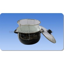 24cm Enamel Color Fryer Pot With Decal