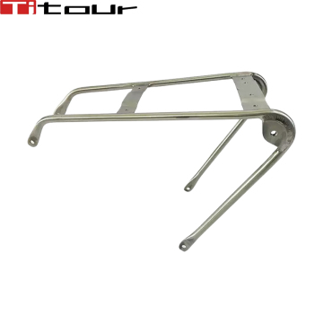 Rack posteriore in bicicletta pieghevole in titanio per la linea Pt