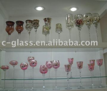 long stem glass candle holders