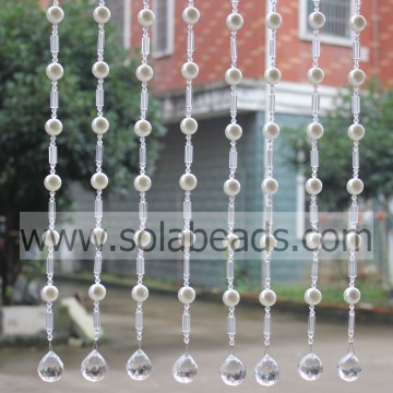 Décoration de vacances 18MM &amp; 18MM &amp; 6MM Fil de cristal perlé garniture de guirlande