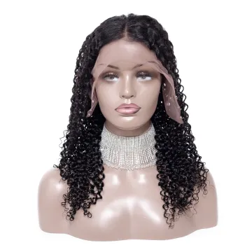 Tuneful wholesale brazilian remy hair 18018 13*4 frontal lace wig 100% virgin human hair kinky curl black color hot on sale
