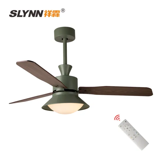 SLYNN Smart Home Control - 3 Color LED Ceiling Fan with Dual Direction AC and Light