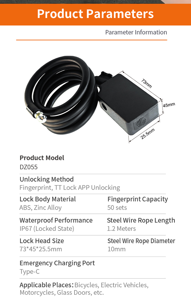 FIngerprint Motorcycle Lock
