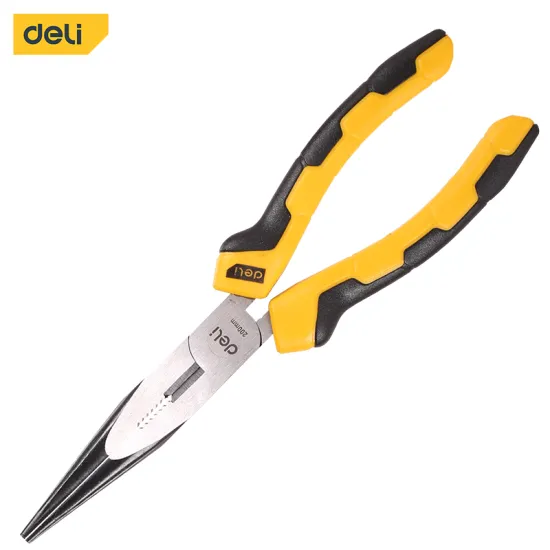 Deli EDL2108 tools clamp cutter professional flat circlip round locking needle 8inch long nose pliers