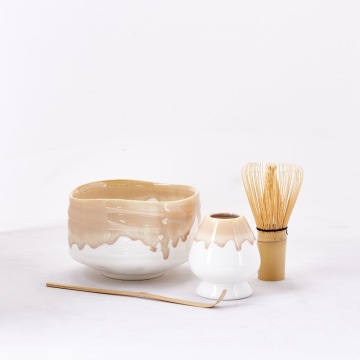 Japanese Kiln Baked Matcha Set with Egg Beater and Tea Whisk