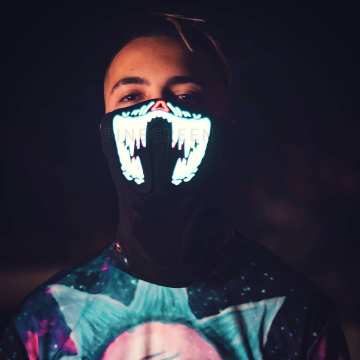 LED Light-Up Party Mask - Sound-Activated Halloween Masquerade Mask