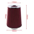 Filtro cono da 230 mm con adattatore da 3 pollici da 3,5 pollici