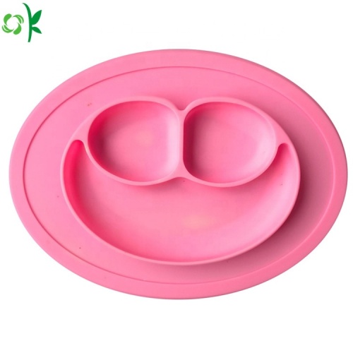 Grosir 100% Silicone Suction Plate dengan Smile