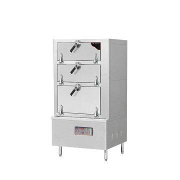 Triple Door Seafood Steamer Cabinet for Restaurant Kitchen Cooking