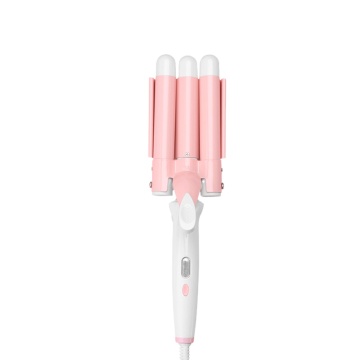 Three Barrel Ceramic Curling Iron with LCD Display for Home Use