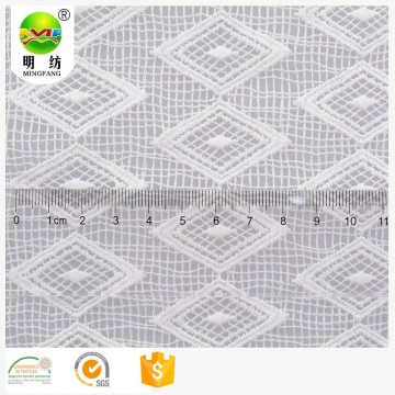 Eco thân thiện 100% polyester vải ren trắng