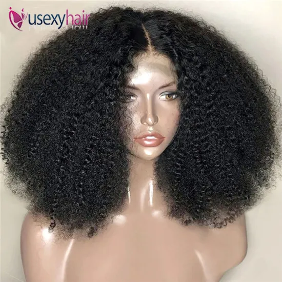 Natural black full frontal lace brazilian curly wig supplies 4x4 5x5 closure wigs afro kinky curly human hair lace front wigs