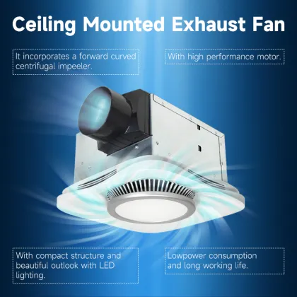 Hon&Guan Ceiling Mounted Exhaust Fan with LED Lighting