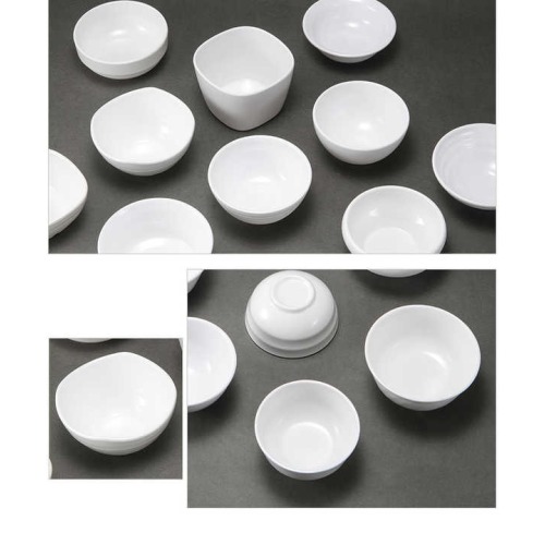White Plastic Soup Rice Porridge Bowls