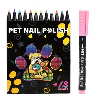 Quick Drying Pet Nail Polish Pen - 12 Color Options for Dogs