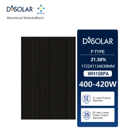 EU Warehouse In-Stock DAS Solar Cell Panels: 400W to 420W Full Black Solar Panel Systems