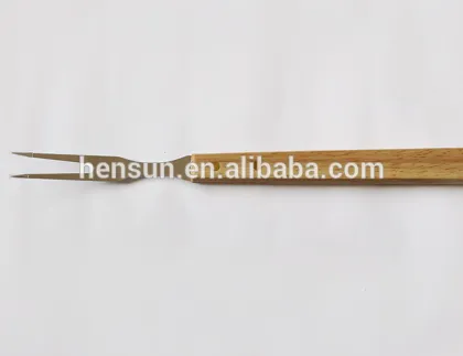 Long Wooden Handle BBQ Fork Barbecue Turning Fork