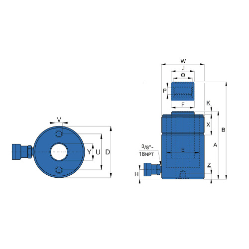 Aluminum Jack Cylinder Single Acting Hollow Hydraulic Jack Cylinder Factory