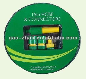 3-Layer PVC Reinforced Garden Water Hose With 2-Way Hose Nozzle Set