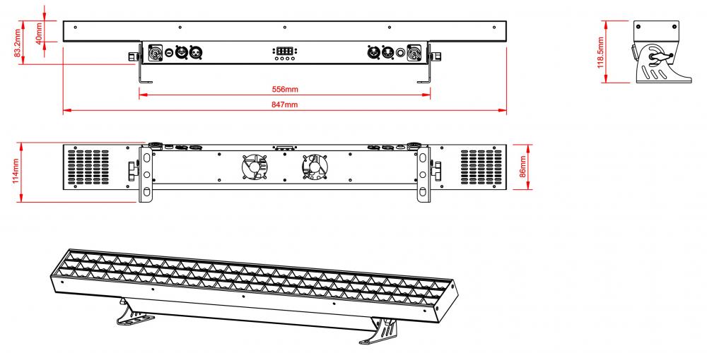 372c Bar Light Size