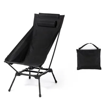 2023 Feistel New Portable Camping Chairs With Headrest Lightweight Backpacking Chair With Carry Bag & Side Pouch For Outdoor