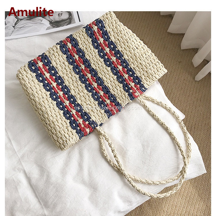 New Summer Beach Straw Bolsa de gran capacidad para mujer