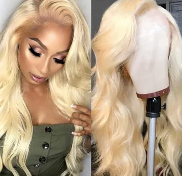 613 Closure Wigs For Black Women Human Hair Virgin Cuticle Aligned  Hd Lace 613 blonde lace frontal wig