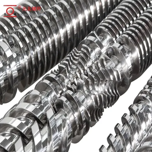 ওয়াল প্যানেল উত্পাদনের জন্য পৃষ্ঠের শক্ত করা শঙ্কুযুক্ত টুইন ক্রোমড স্ক্রু