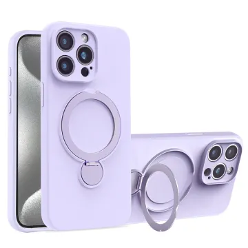 Magnetic 360 Rotate Bracket Silicone Case for iPhone 16 Pro Max, 15, 14, 13 - 2024