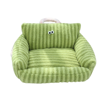 Customized Pet Nest: Striped Sofa with Big Eyes Macaron Color for Dogs and Cats
