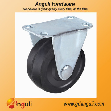 Industrial Black Rubber Fixed Casters