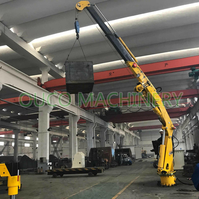 1.5Ton Knuckle และ Telescopic Boom Marine Crane