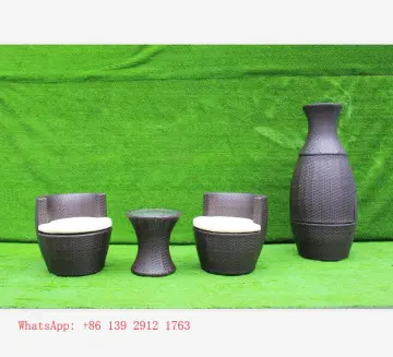 Outdoor Garden Rattan Wicker 3-Piece Table and Chairs Set