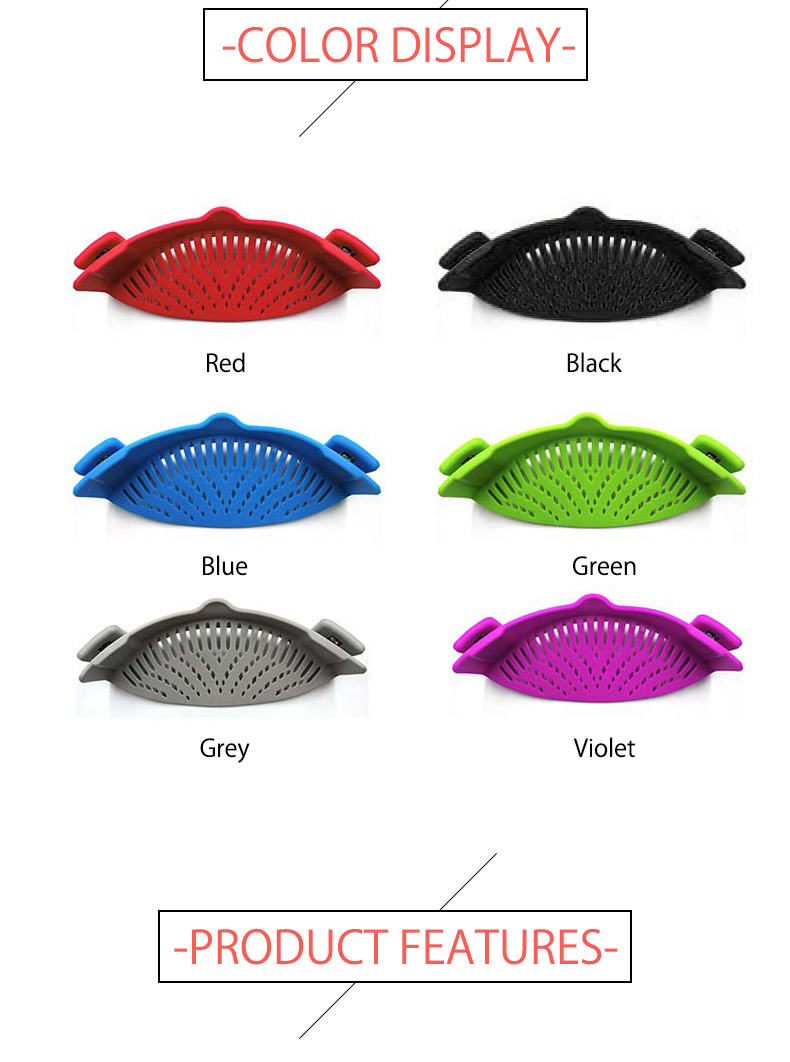 Kitchen Silicone Strainer Clips