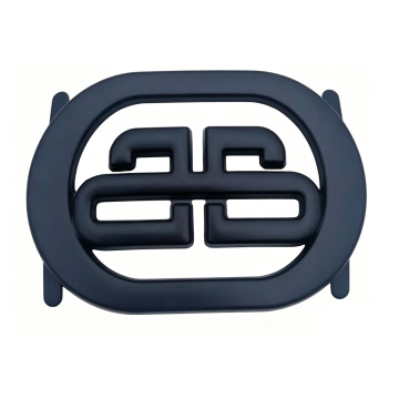 Boucle de chaussure et clip en métal avec logo noir, accessoires