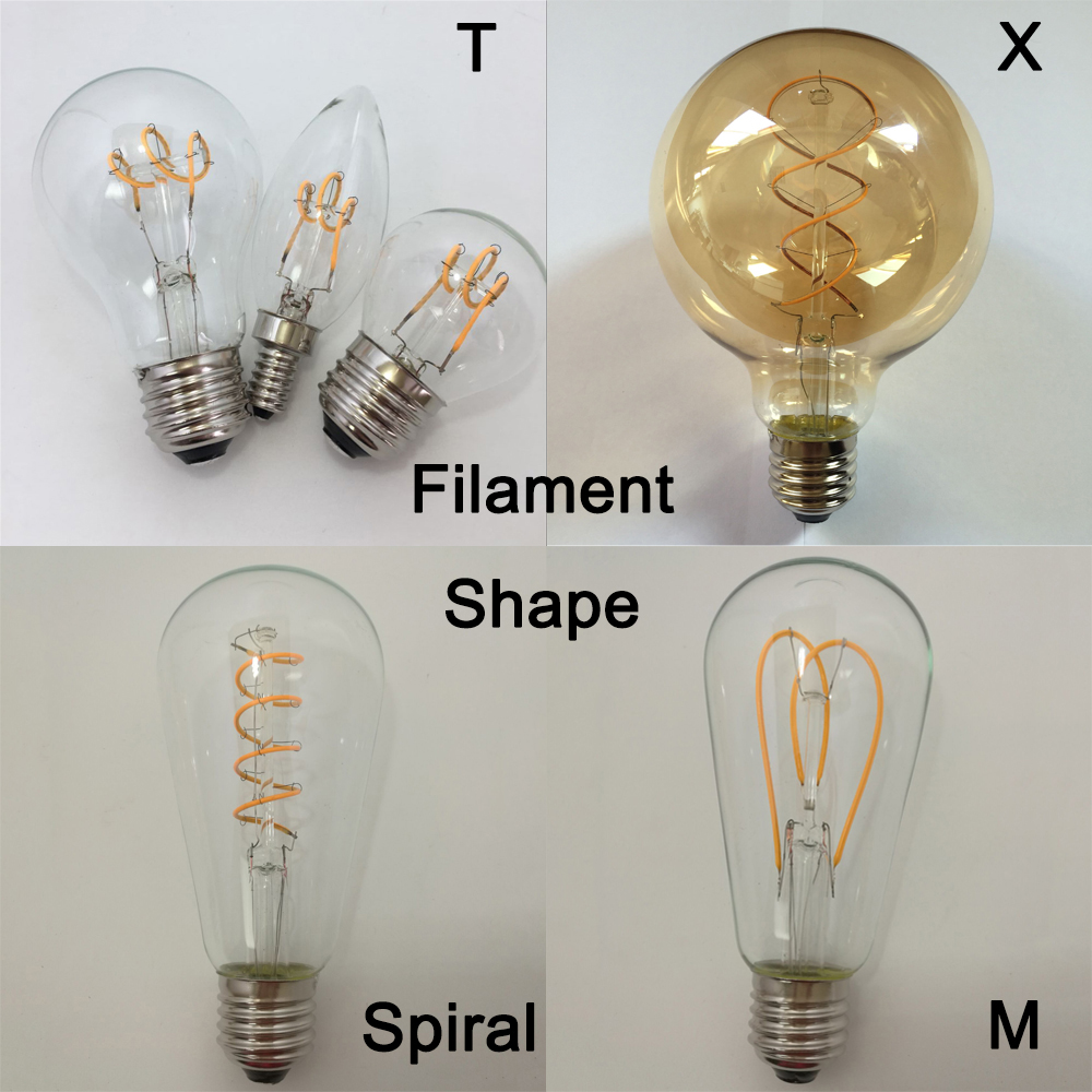 A60 St64 G80 G95 G125 Soft Spiral Led Filament Light Bulb - 4w ...