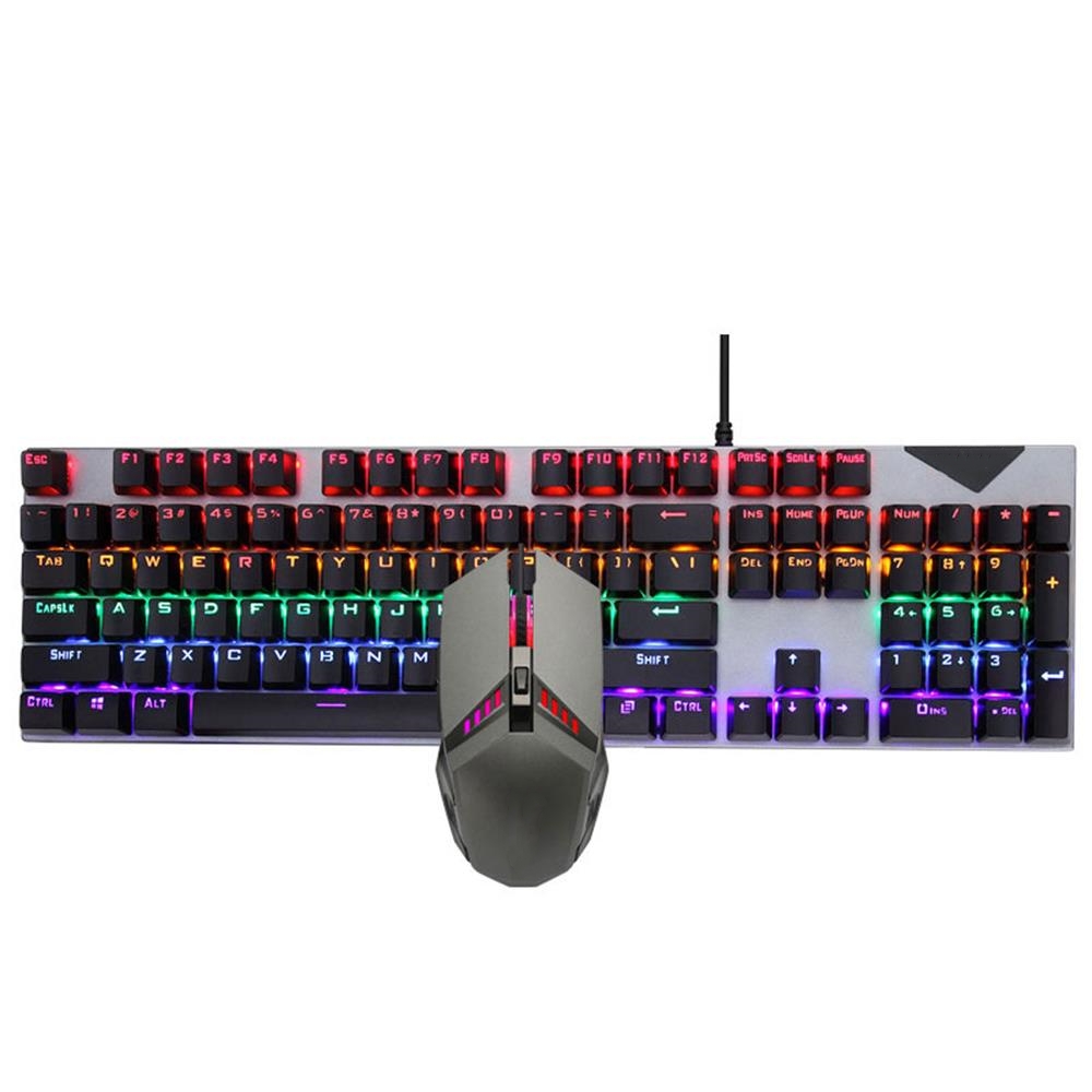 Teclado e mouse de jogos mecânicos RGB com fio