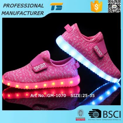 Flyknit Led Children Running Shoes Lighted Sneakers