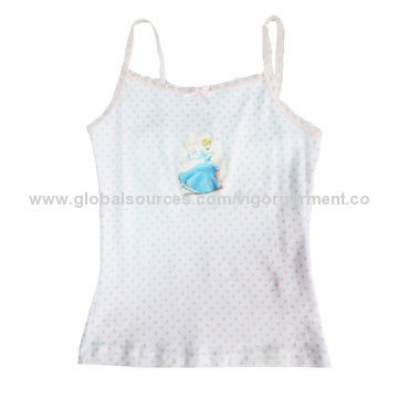 Girls' Tank Top, Singlet and Brief, 100% Cotton, 140g/m²