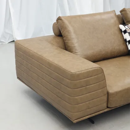 Creative Rock Slab Storage Leather Sofa Set