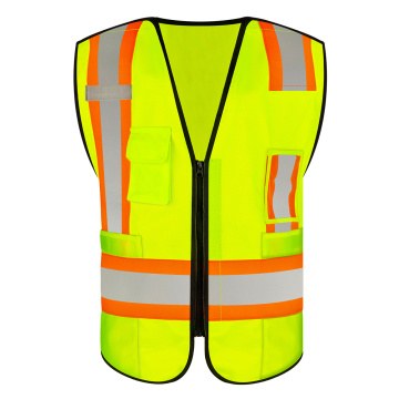 Gilet de sécurité à imprimé logo pour la construction avec poche